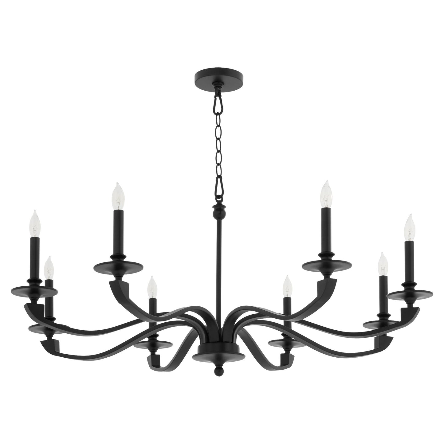 Quorum Chantelle 6240-8-59 Chandelier, UL Damp Rated, Matte Black