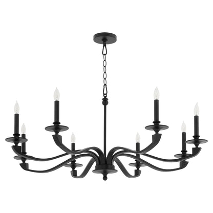 Quorum Chantelle 6240-8-59 Chandelier, UL Damp Rated, Matte Black