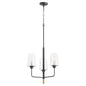 Quorum Dalia 625-3-6980 Chandelier - Textured Black W/ Aged Brass