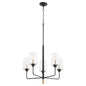 Quorum Dalia 625-5-6980 Chandelier - Textured Black W/ Aged Brass