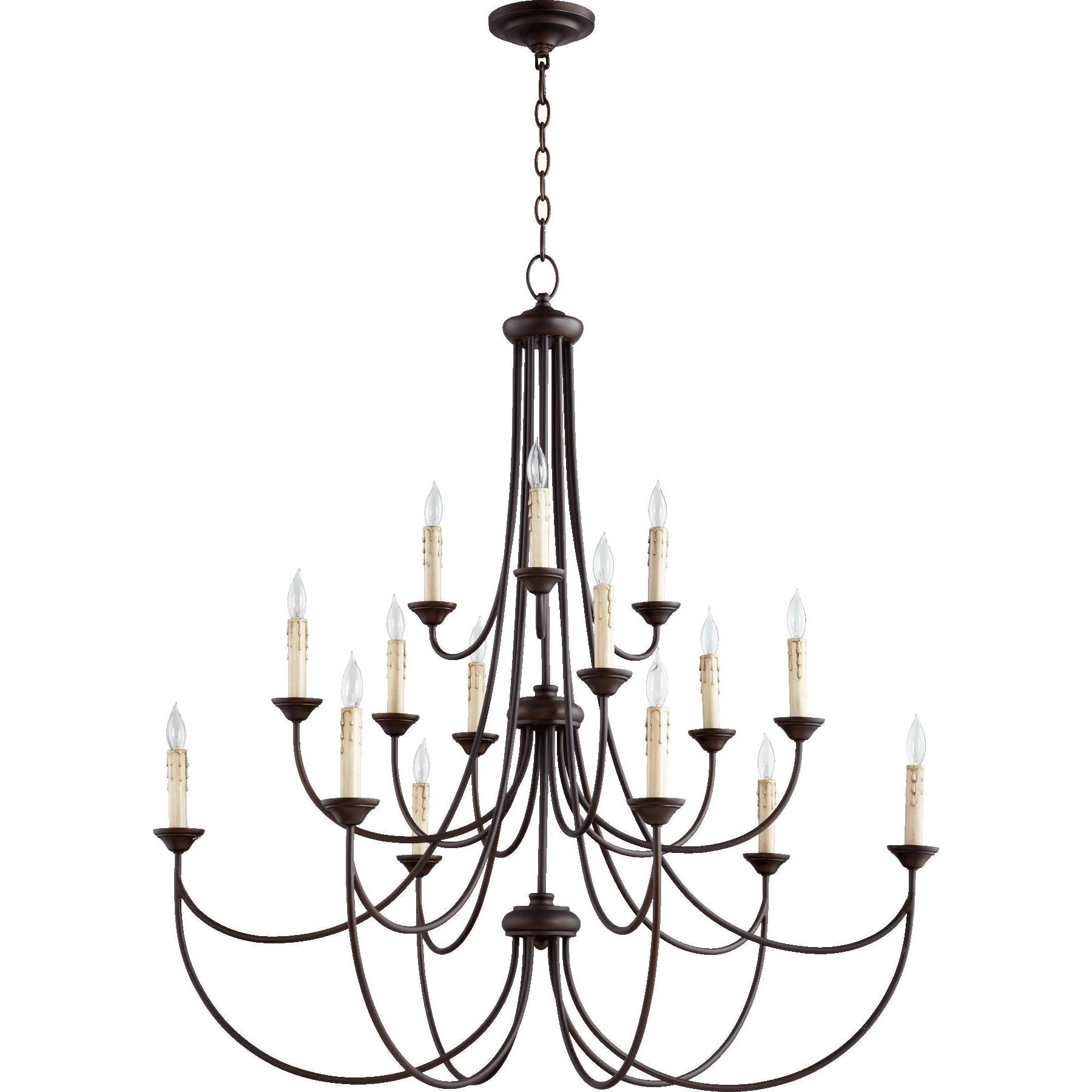 Quorum Brooks 6250-15-86 Chandelier - Oiled Bronze