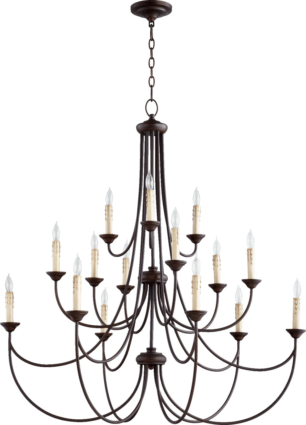 Quorum Brooks 6250-15-86 Chandelier - Oiled Bronze