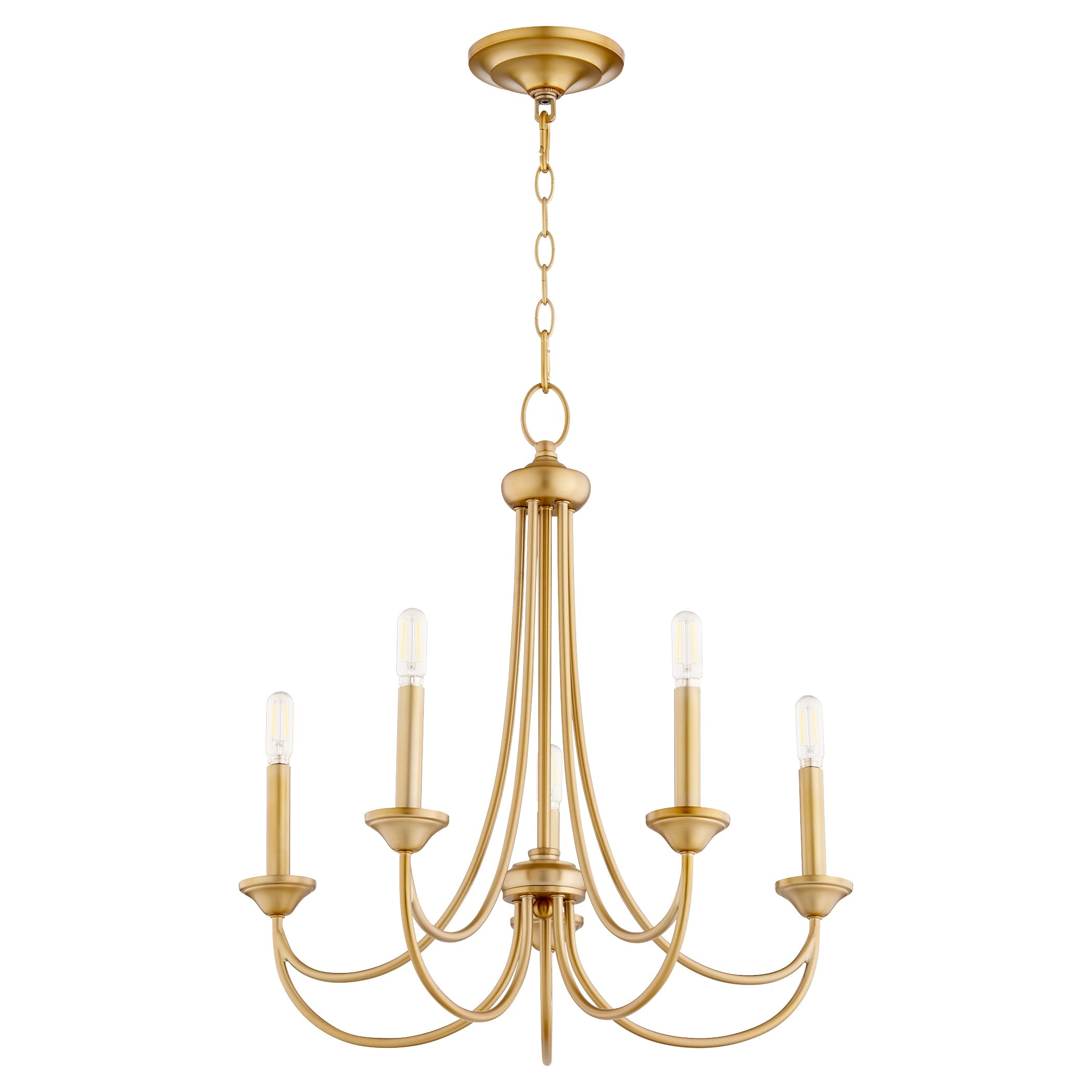 Quorum Brooks 6250-5-80 Chandelier - Aged Brass