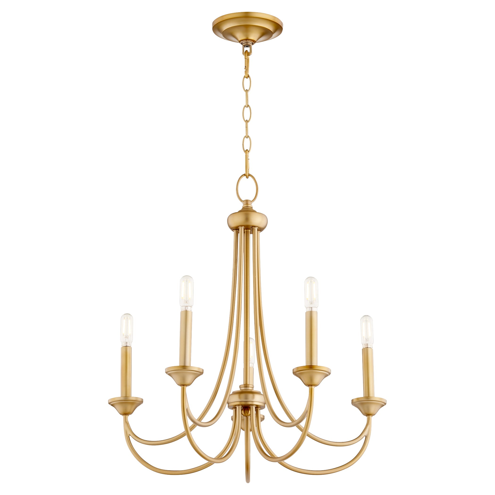 Quorum Brooks 6250-5-80 Chandelier - Aged Brass