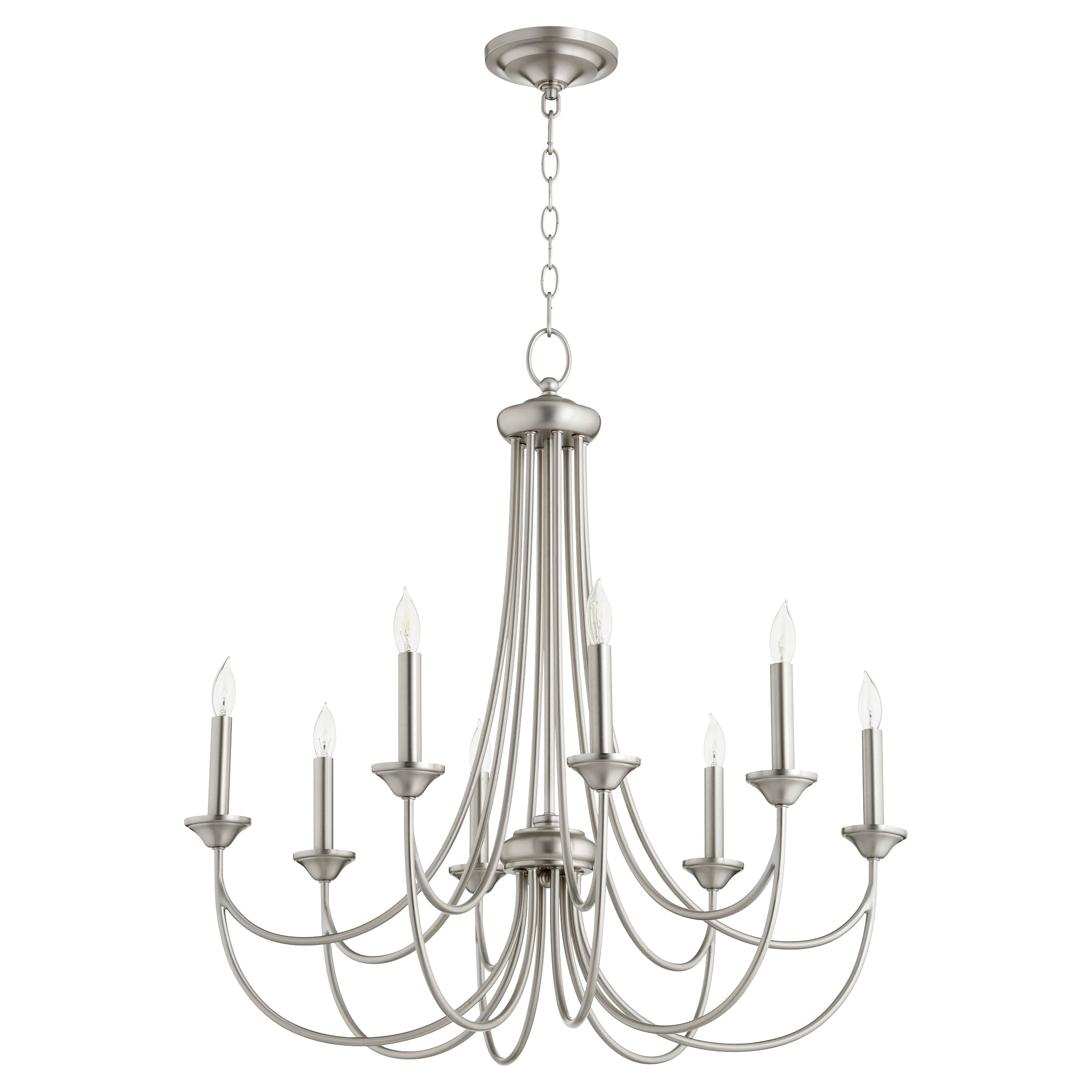 Quorum Brooks 6250-8-65 Chandelier - Satin Nickel