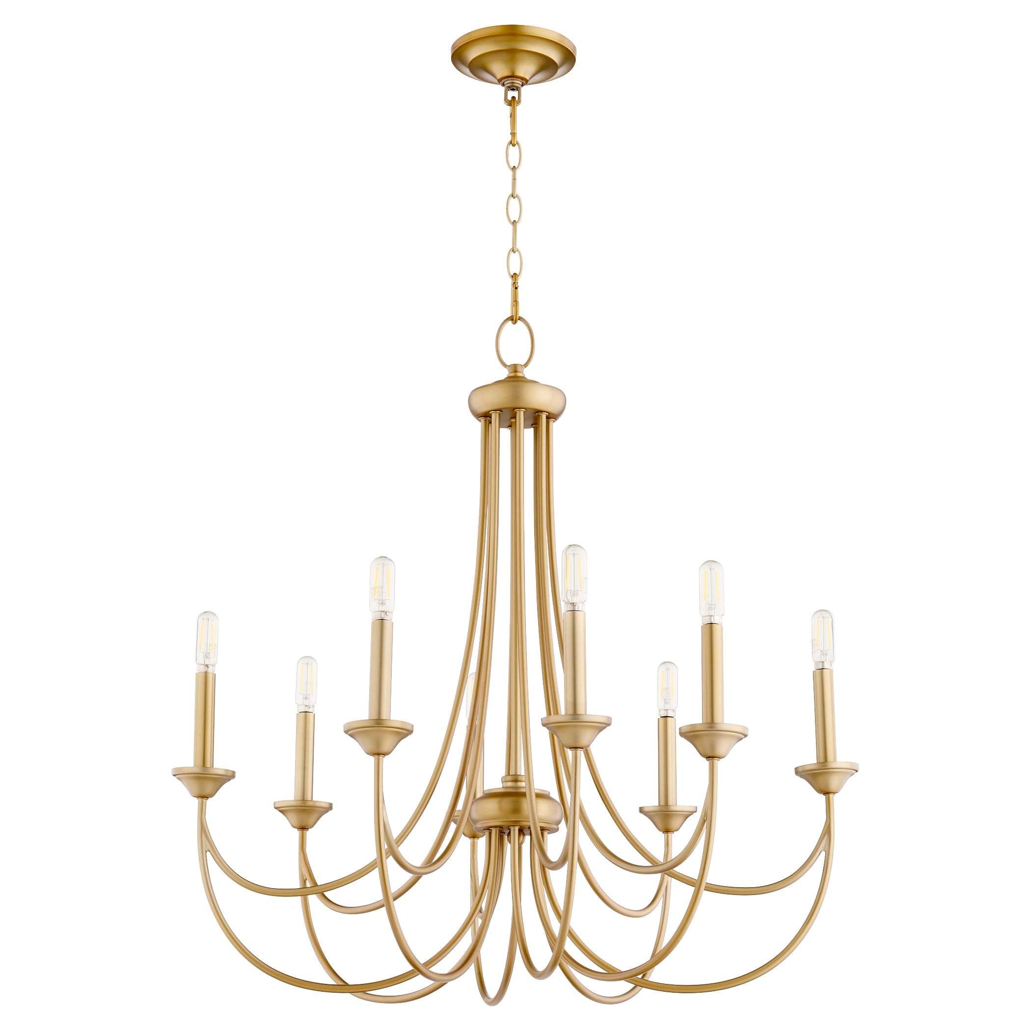 Quorum Brooks 6250-8-80 Chandelier - Aged Brass