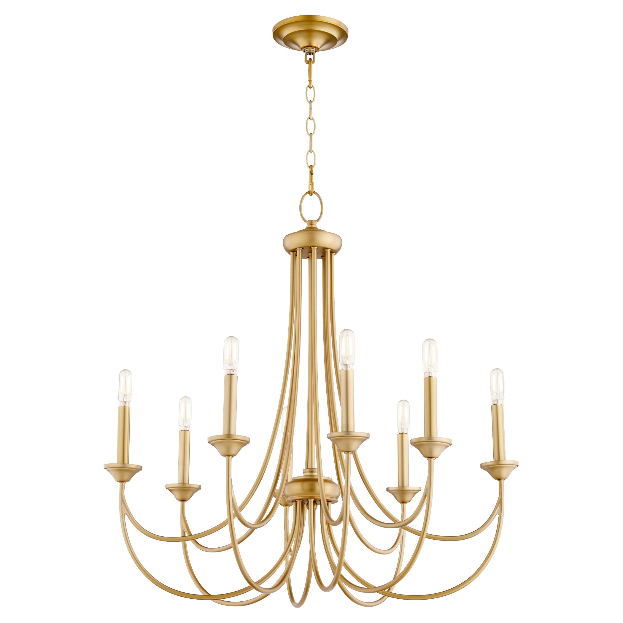 Quorum Brooks 6250-8-80 Chandelier - Aged Brass