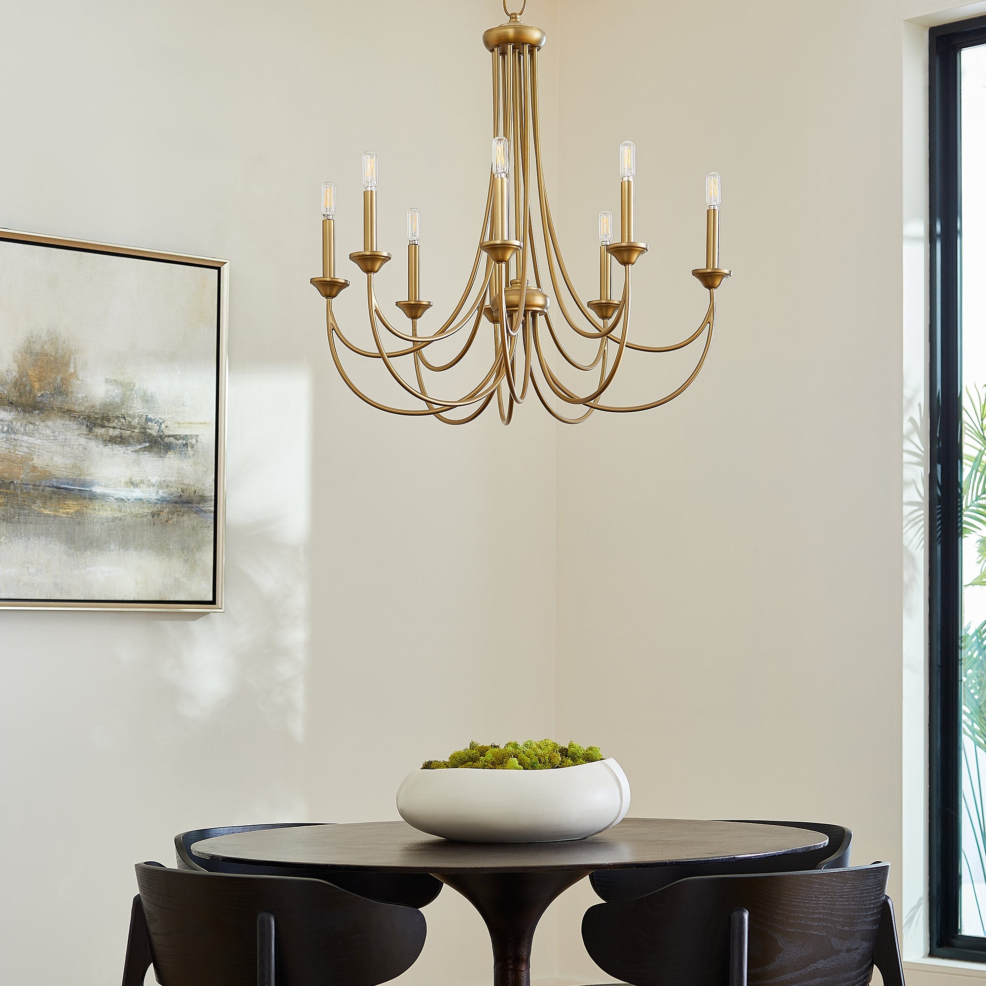Quorum Brooks 6250-8-80 Chandelier - Aged Brass