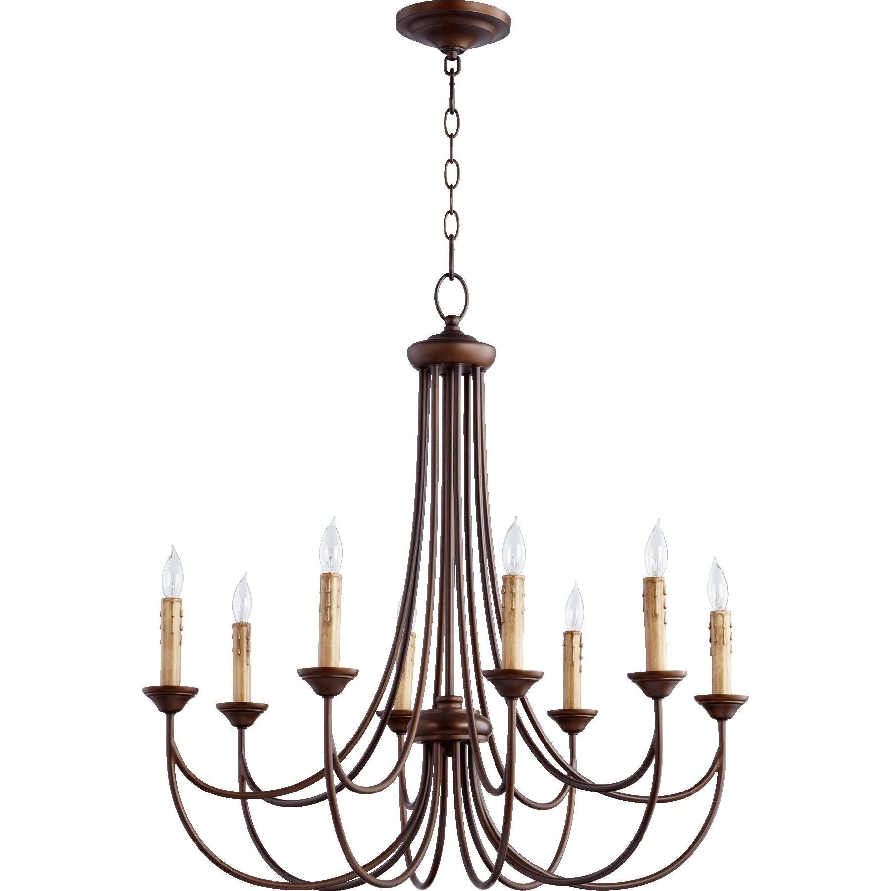 Quorum Brooks 6250-8-86 Chandelier - Oiled Bronze