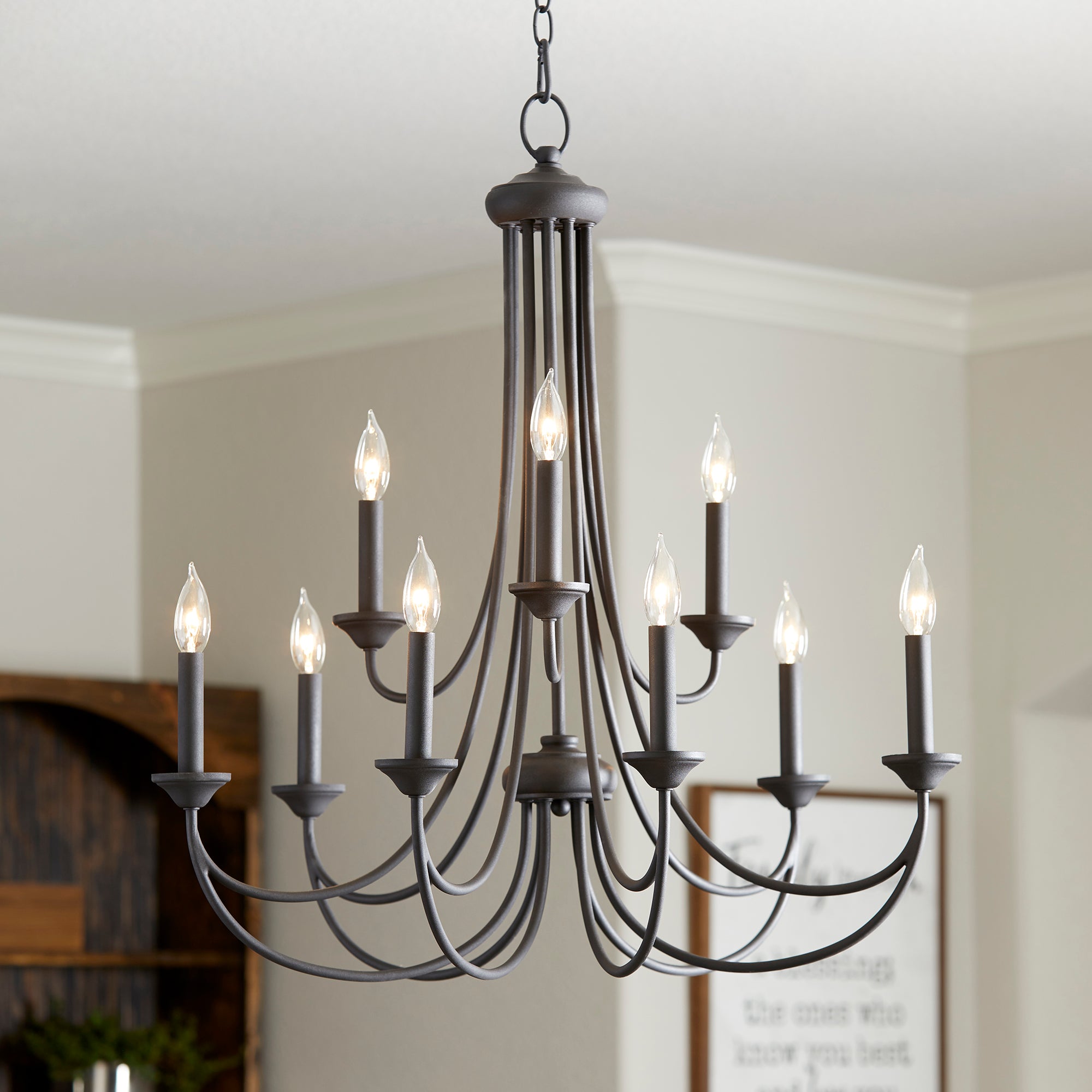 Quorum Brooks 6250-9-69 Chandelier - Textured Black