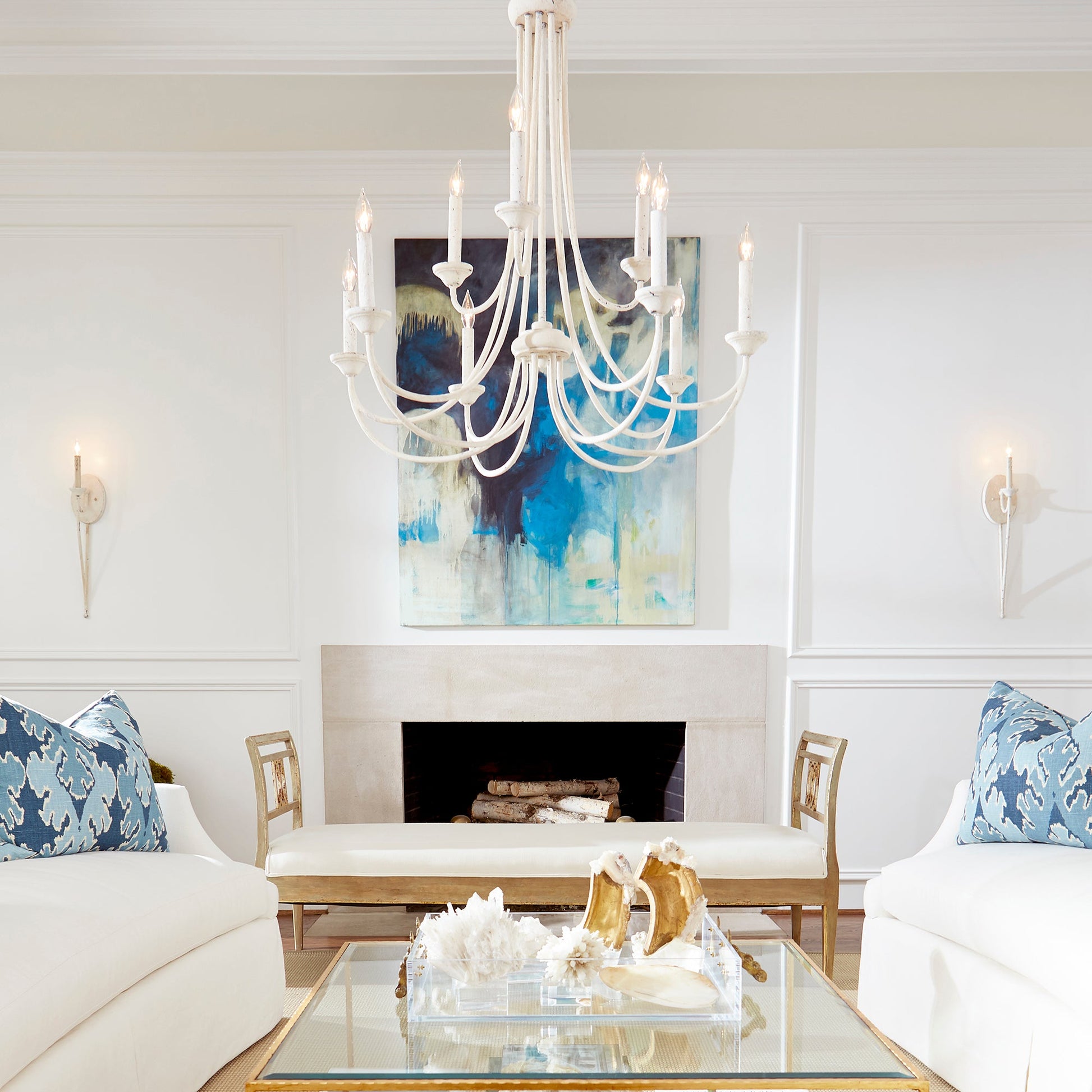 Quorum Brooks 6250-9-70 Chandelier - Persian White
