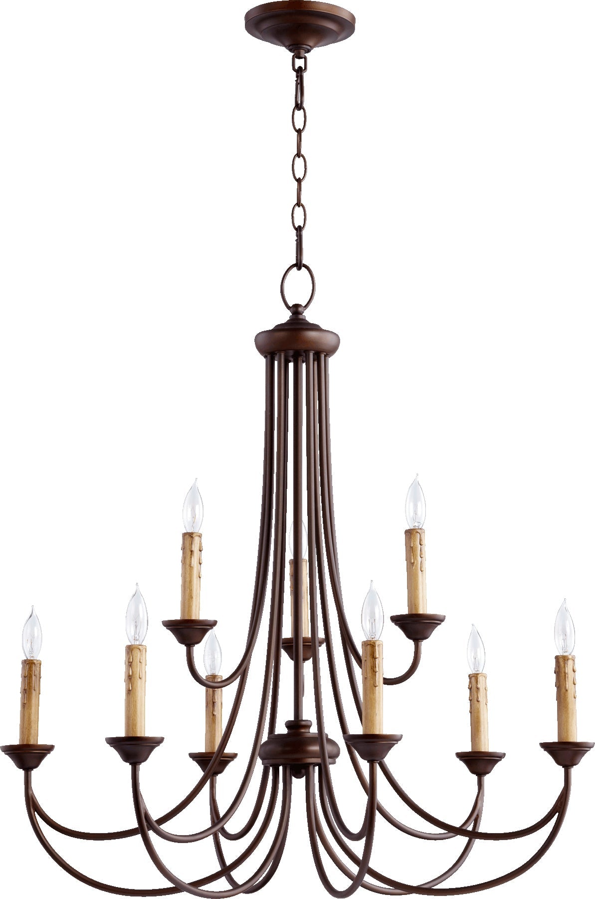 Quorum Brooks 6250-9-86 Chandelier - Oiled Bronze