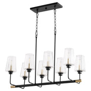 Quorum Dalia 626-8-6980 Chandelier - Textured Black W/ Aged Brass