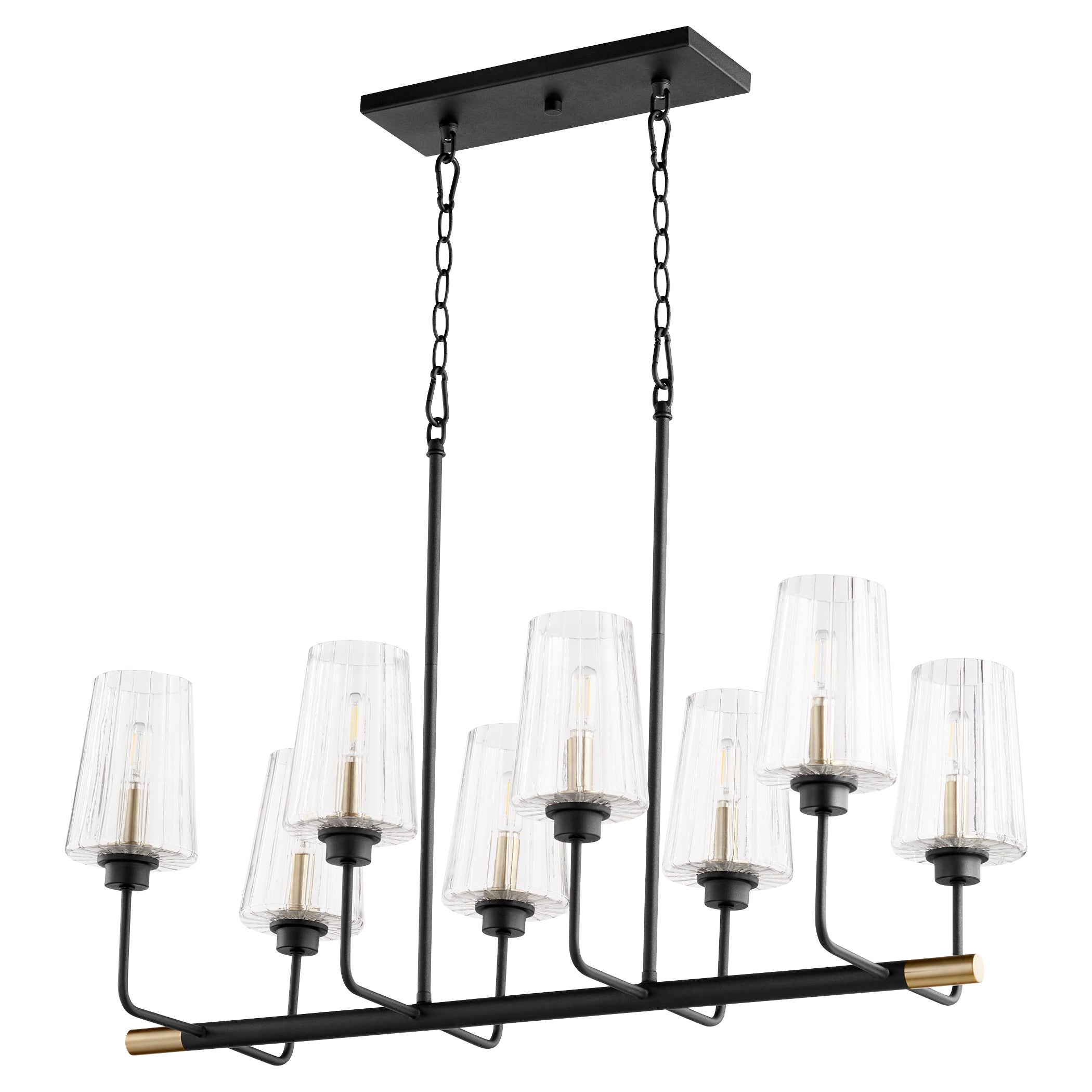 Quorum Dalia 626-8-6980 Chandelier - Textured Black W/ Aged Brass