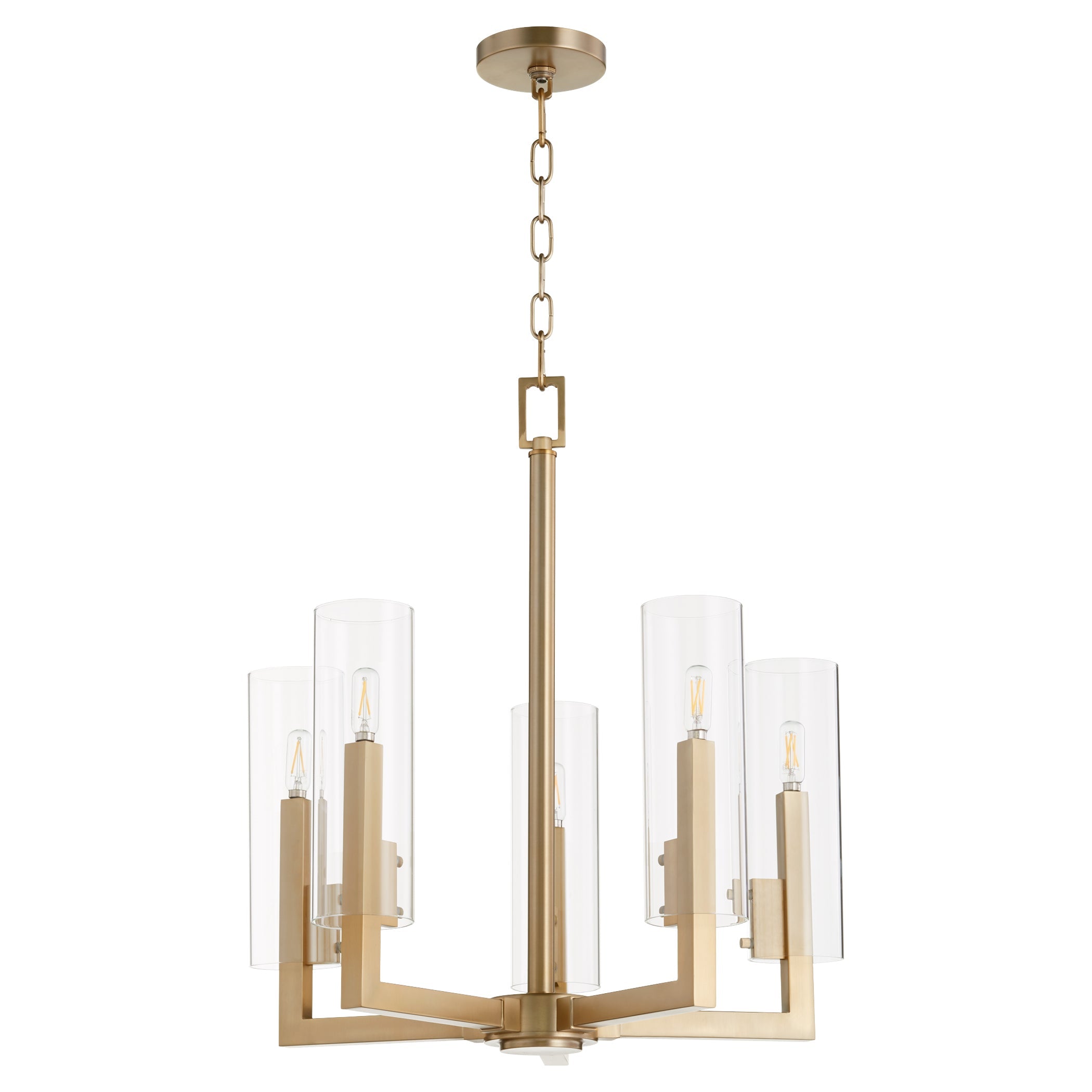 Quorum Harbin 6277-5-80 Chandelier - Aged Brass