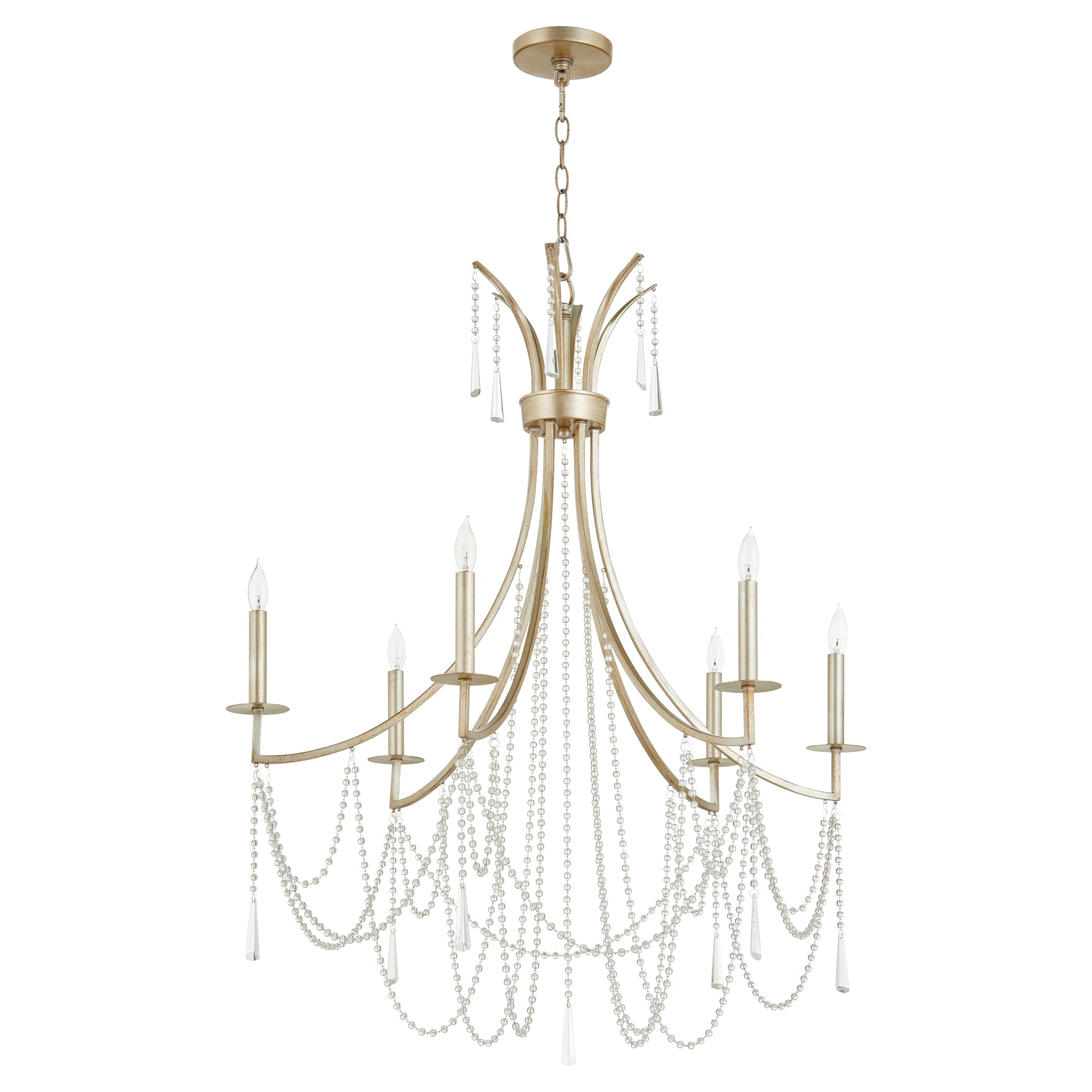 Quorum Malin 628-6-60 Chandelier - Antique Silver