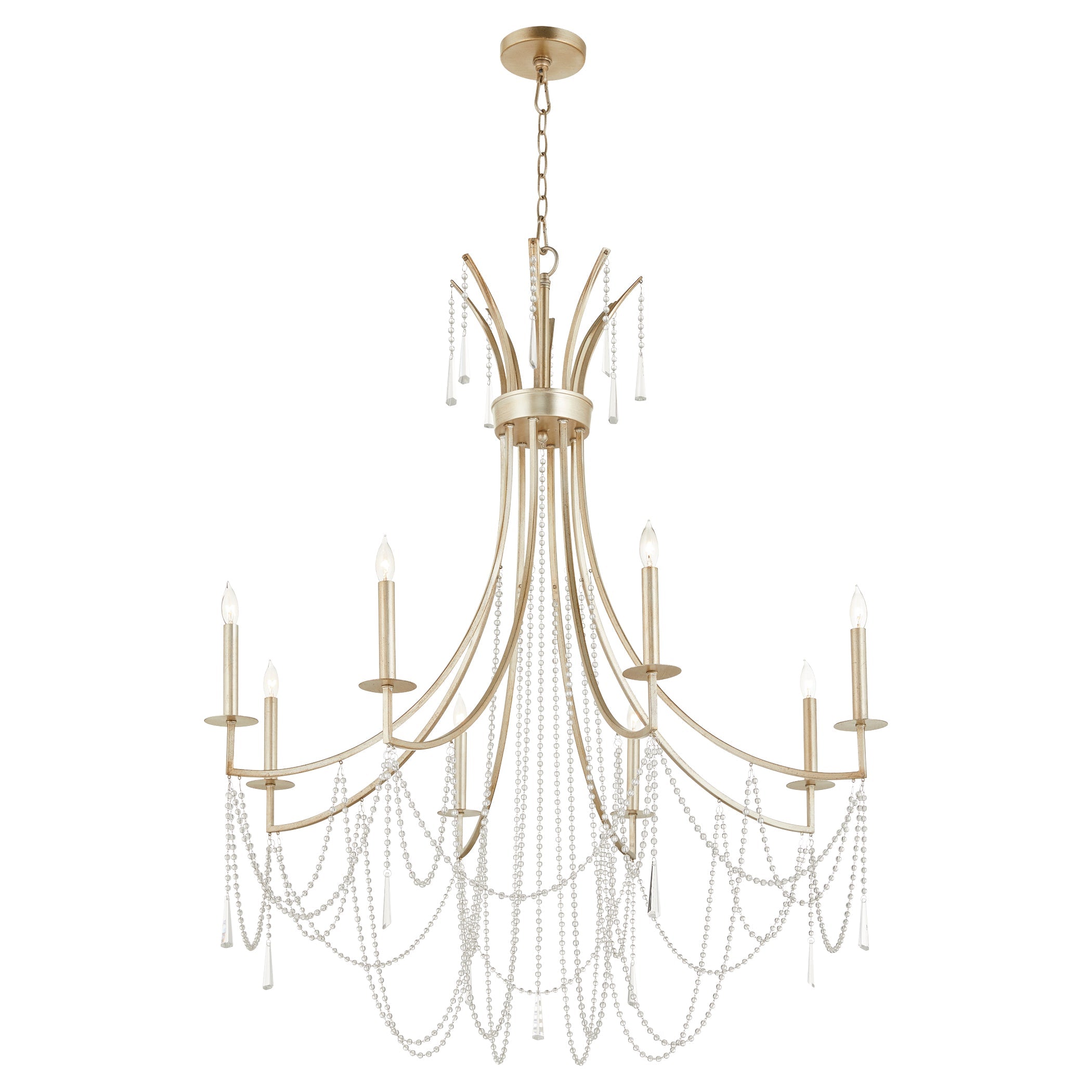 Quorum Malin 628-8-60 Chandelier - Antique Silver