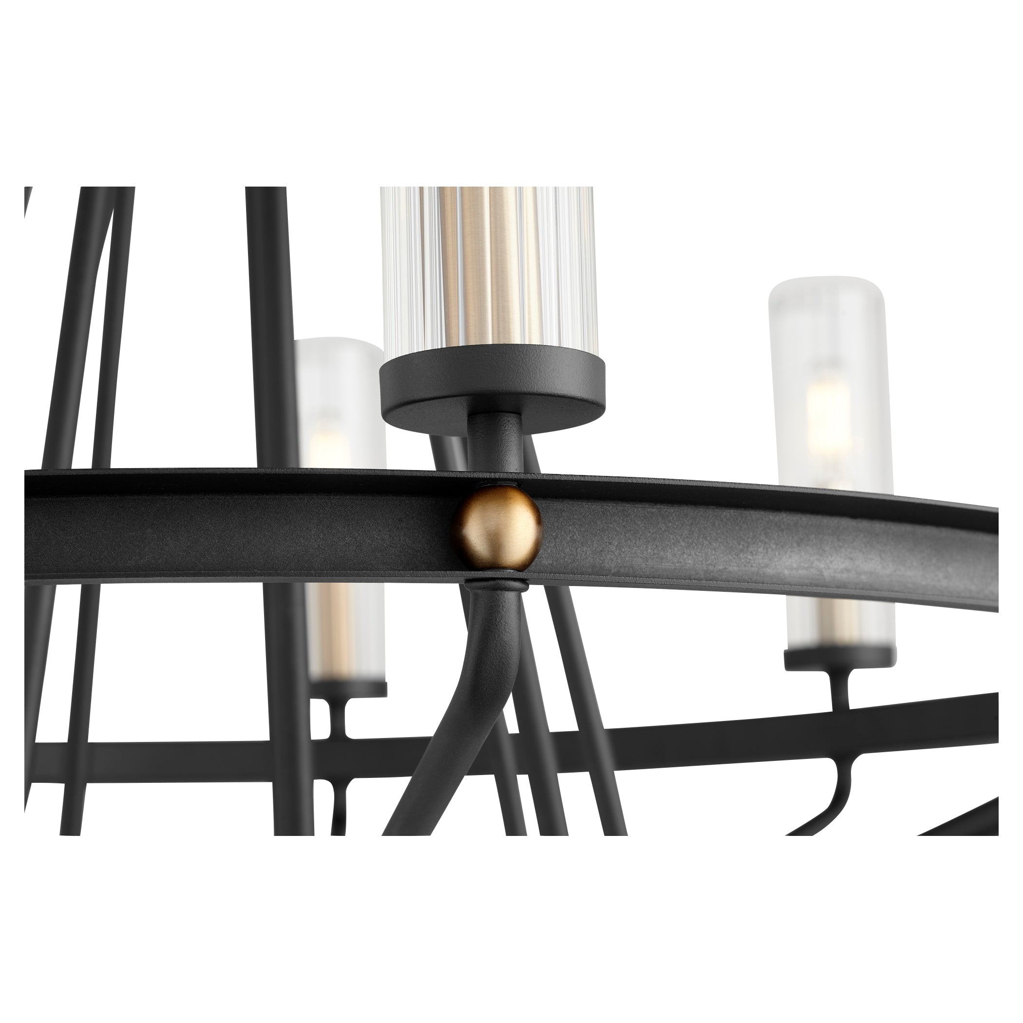 Quorum Empire 629-9-6980 Chandelier - Textured Black W/ Aged Brass