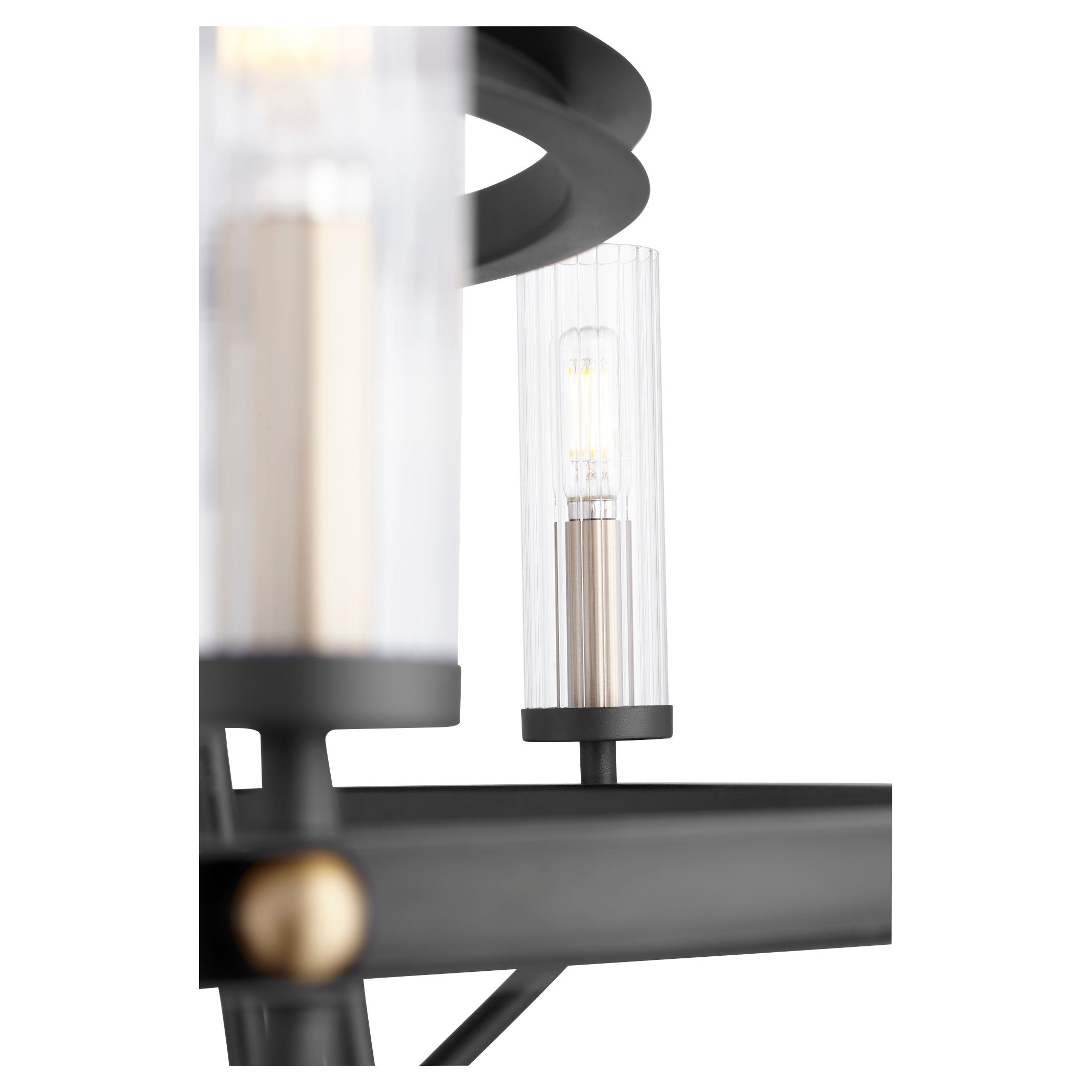 Quorum Empire 629-96980 Chandelier - Textured Black W/ Aged Brass