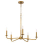 Quorum 6307-5-47 Chandelier, UL Damp Rated, Brushed Brass
