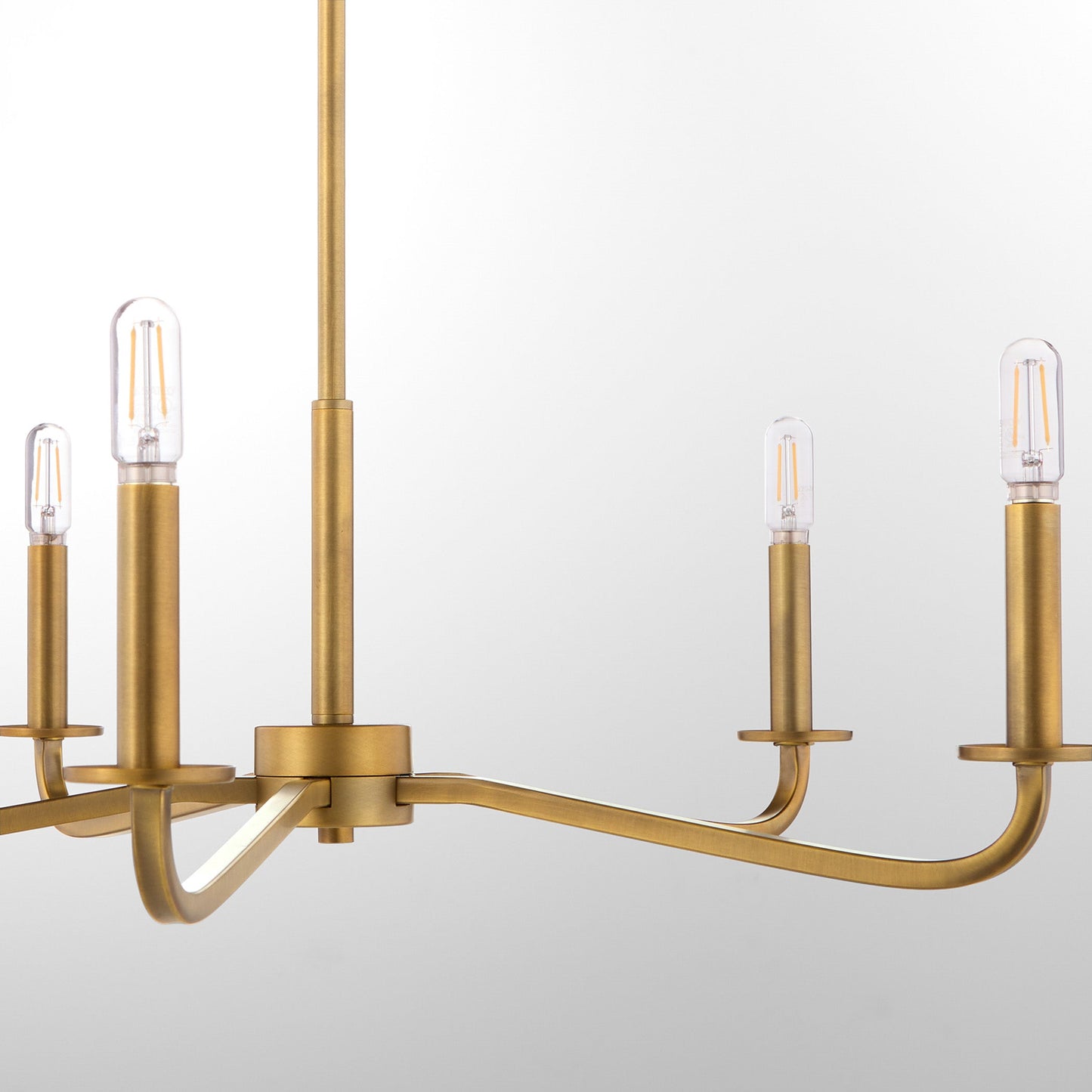 Quorum 6307-5-47 Chandelier, UL Damp Rated, Brushed Brass
