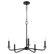 Quorum 6307-5-59 Chandelier, UL Damp Rated, Matte Black