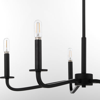 Quorum 6307-5-59 Chandelier, UL Damp Rated, Matte Black
