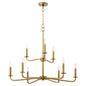 Quorum 6307-9-47 Chandelier, UL Damp Rated, Brushed Brass