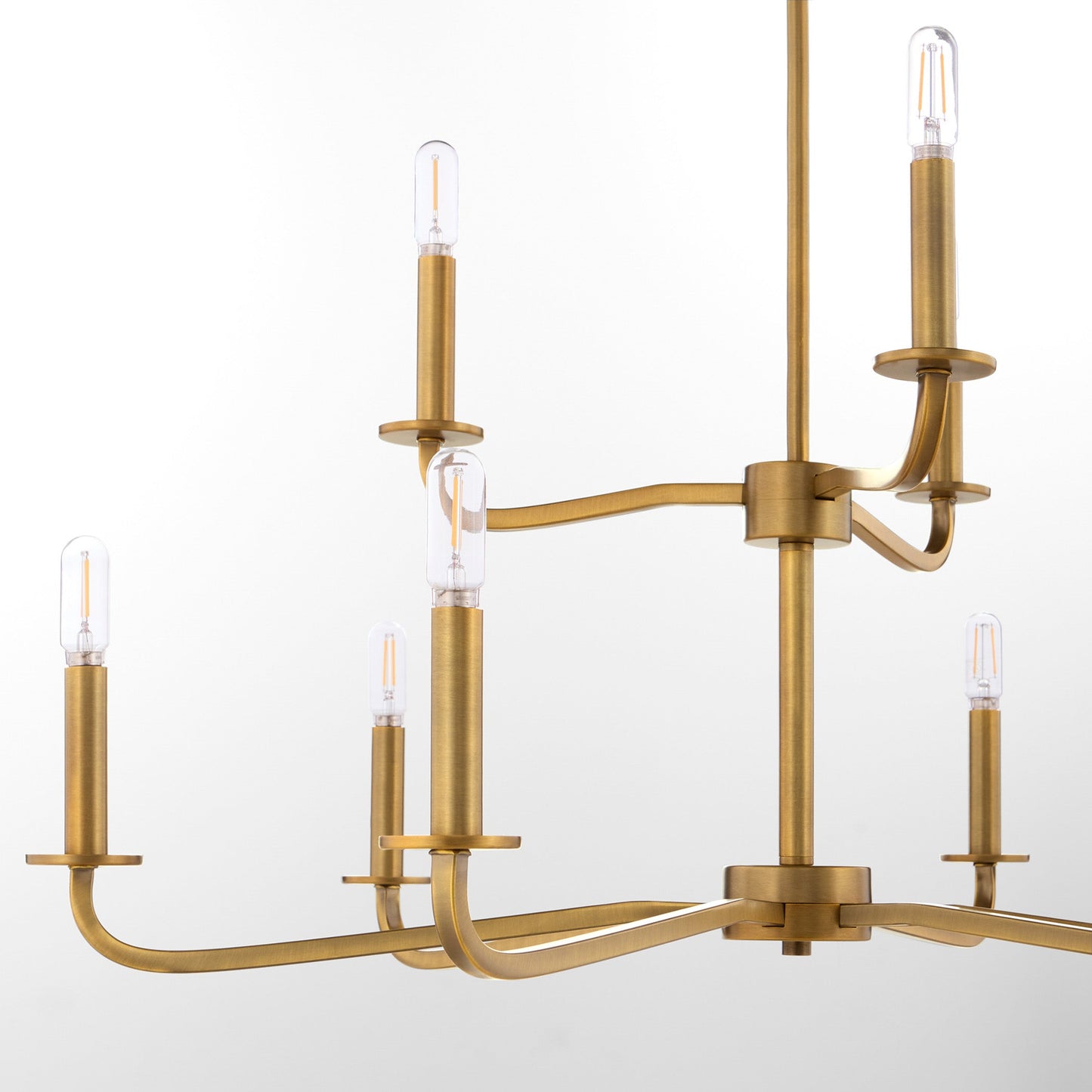 Quorum 6307-9-47 Chandelier, UL Damp Rated, Brushed Brass