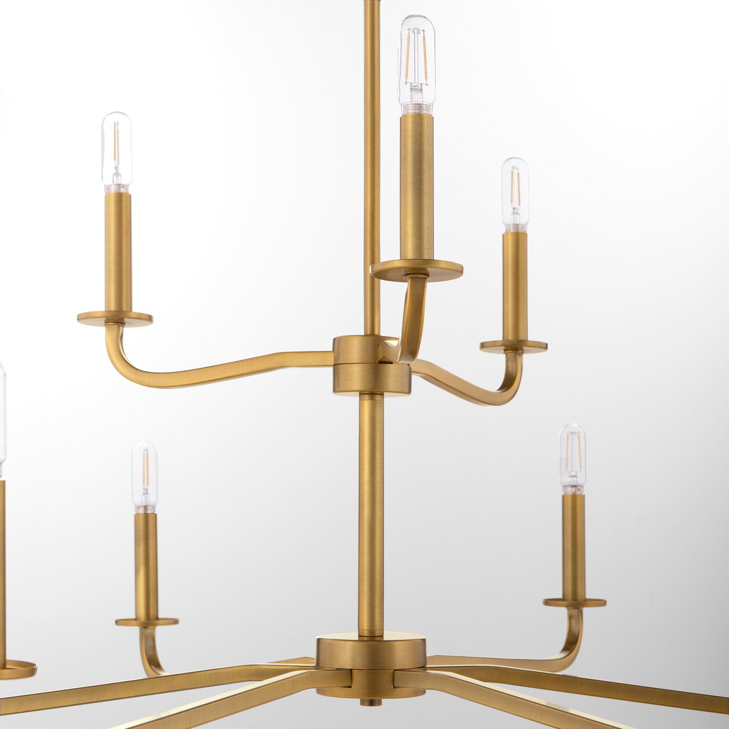 Quorum 6307-9-47 Chandelier, UL Damp Rated, Brushed Brass