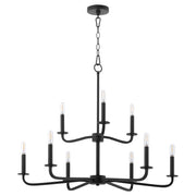 Quorum 6307-9-59 Chandelier, UL Damp Rated, Matte Black
