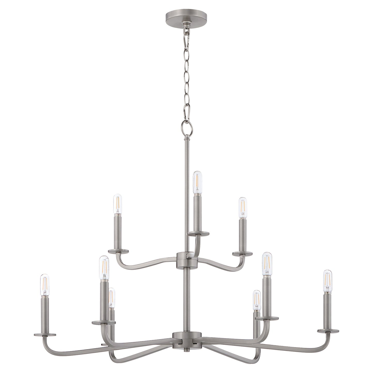 Quorum 6307-9-65 Chandelier, UL Damp Rated, Satin Nickel