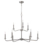 Quorum 6307-9-65 Chandelier, UL Damp Rated, Satin Nickel