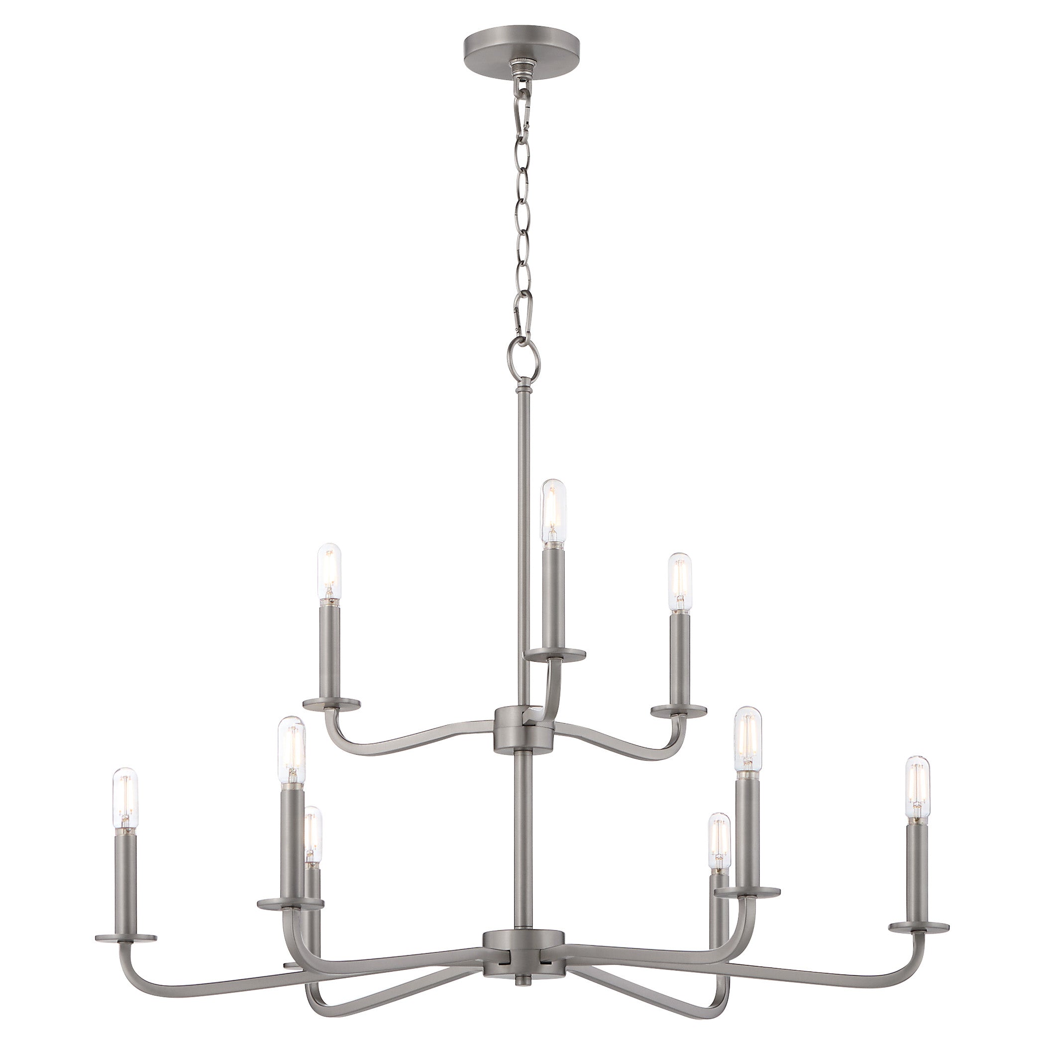 Quorum 6307-9-65 Chandelier, UL Damp Rated, Satin Nickel