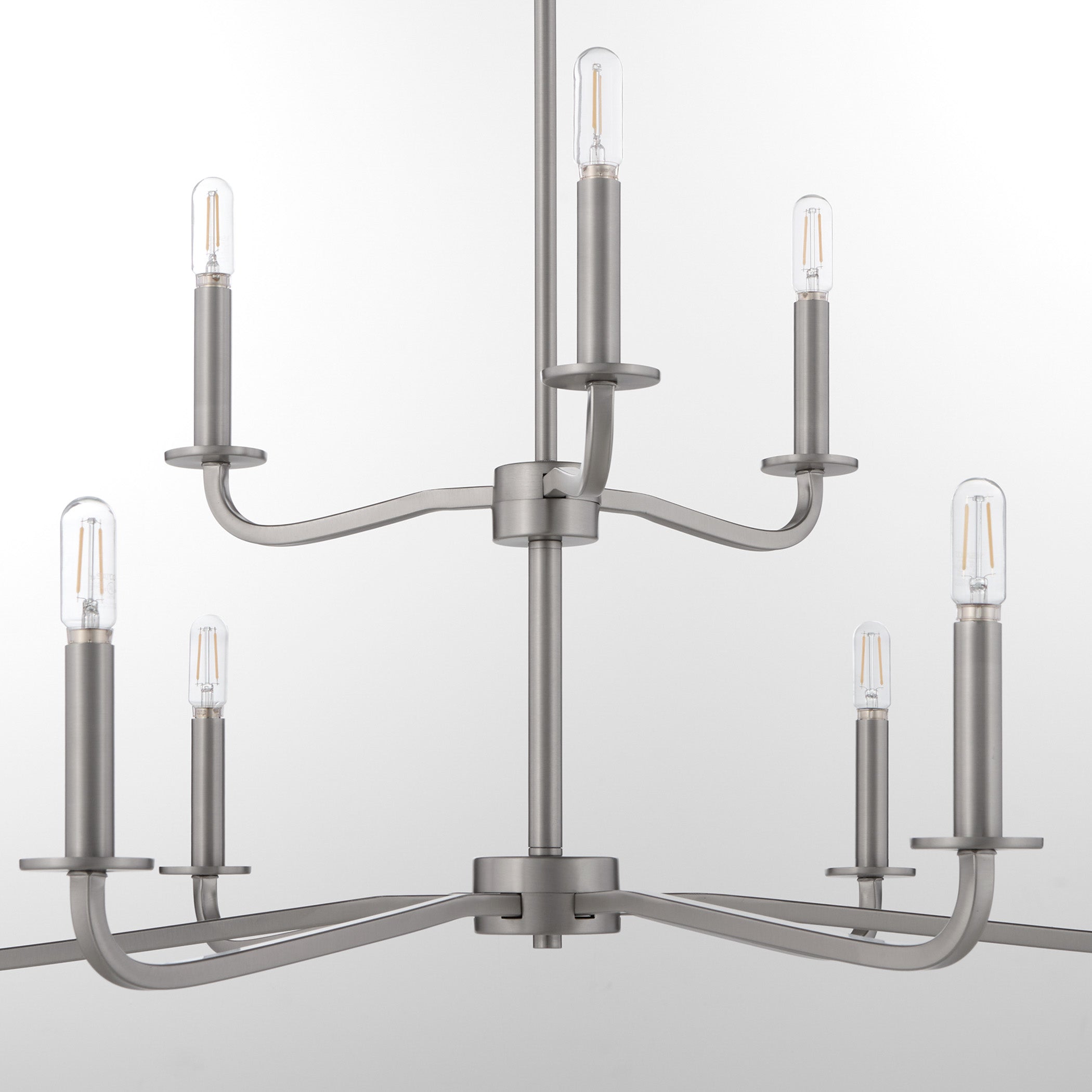 Quorum 6307-9-65 Chandelier, UL Damp Rated, Satin Nickel