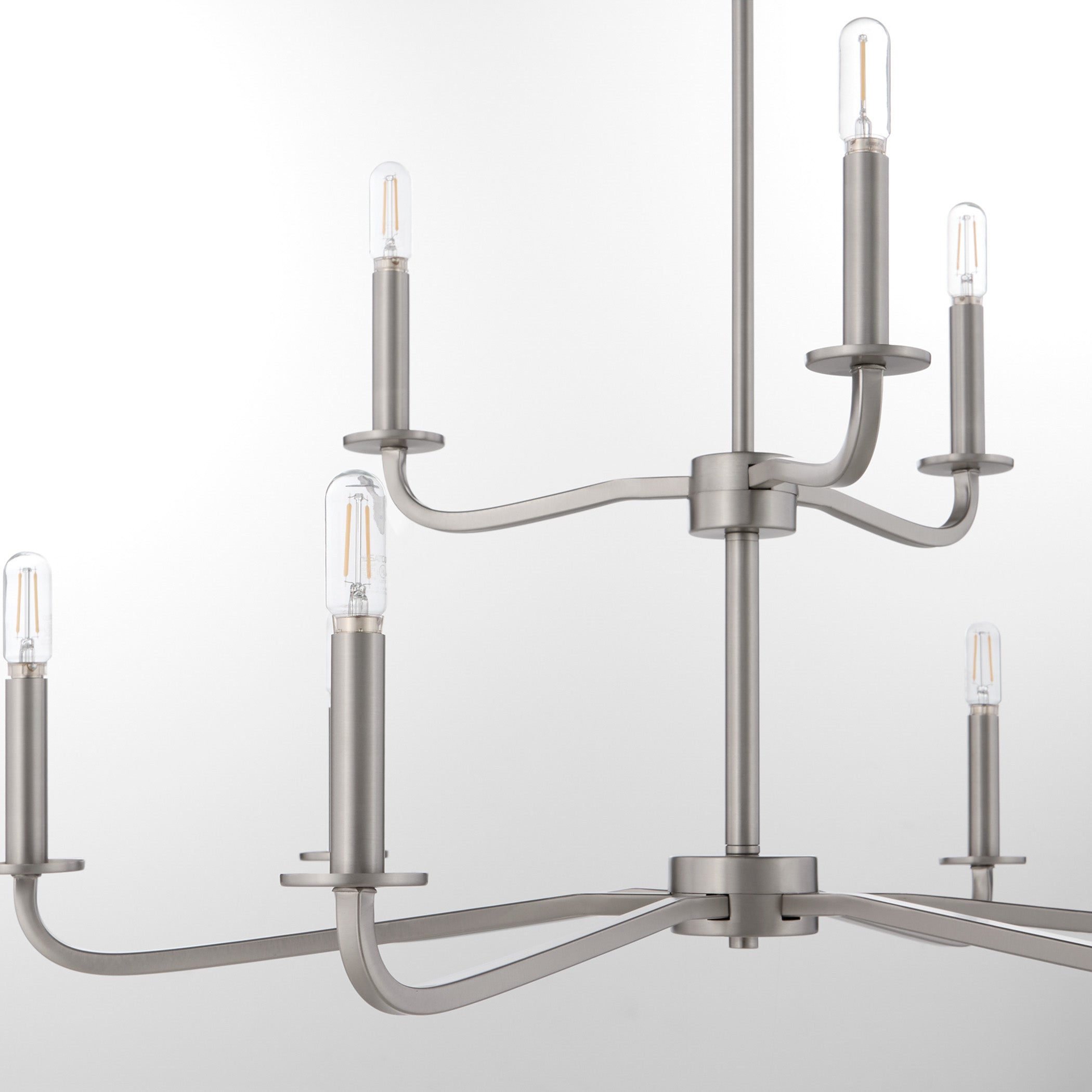 Quorum 6307-9-65 Chandelier, UL Damp Rated, Satin Nickel