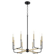 Quorum Lacy 631-8-6980 Chandelier - Textured Black W/ Aged Brass