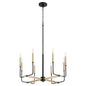 Quorum Lacy 631-8-6980 Chandelier - Textured Black W/ Aged Brass