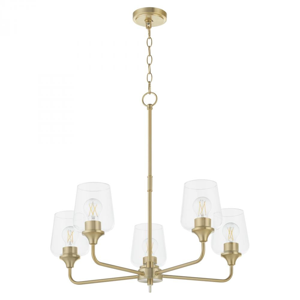 Quorum International RAYMOND 6313-5-80 Chandelier - Aged Brass