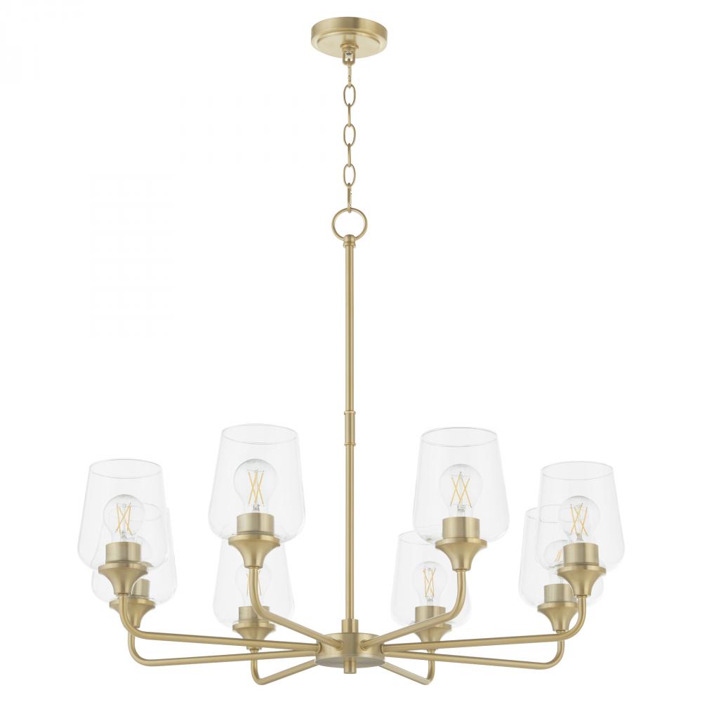 Quorum International RAYMOND 6313-8-80 Chandelier - Aged Brass