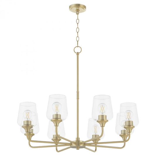 Quorum International RAYMOND 6313-8-80 Chandelier - Aged Brass