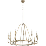 Quorum Marquee 6314-12-60 Chandelier - Aged Silver Leaf