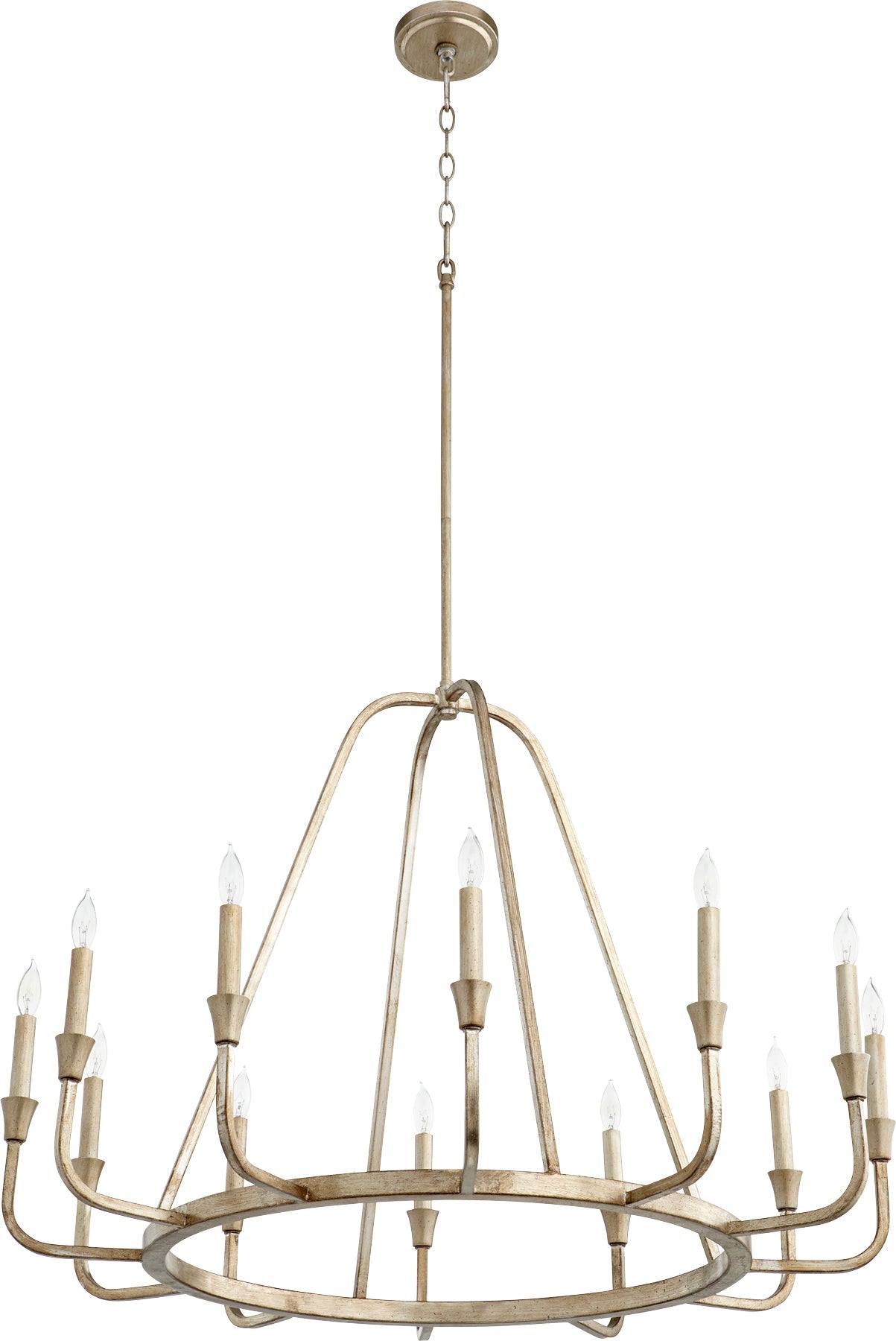 Quorum Marquee 6314-12-60 Chandelier - Aged Silver Leaf