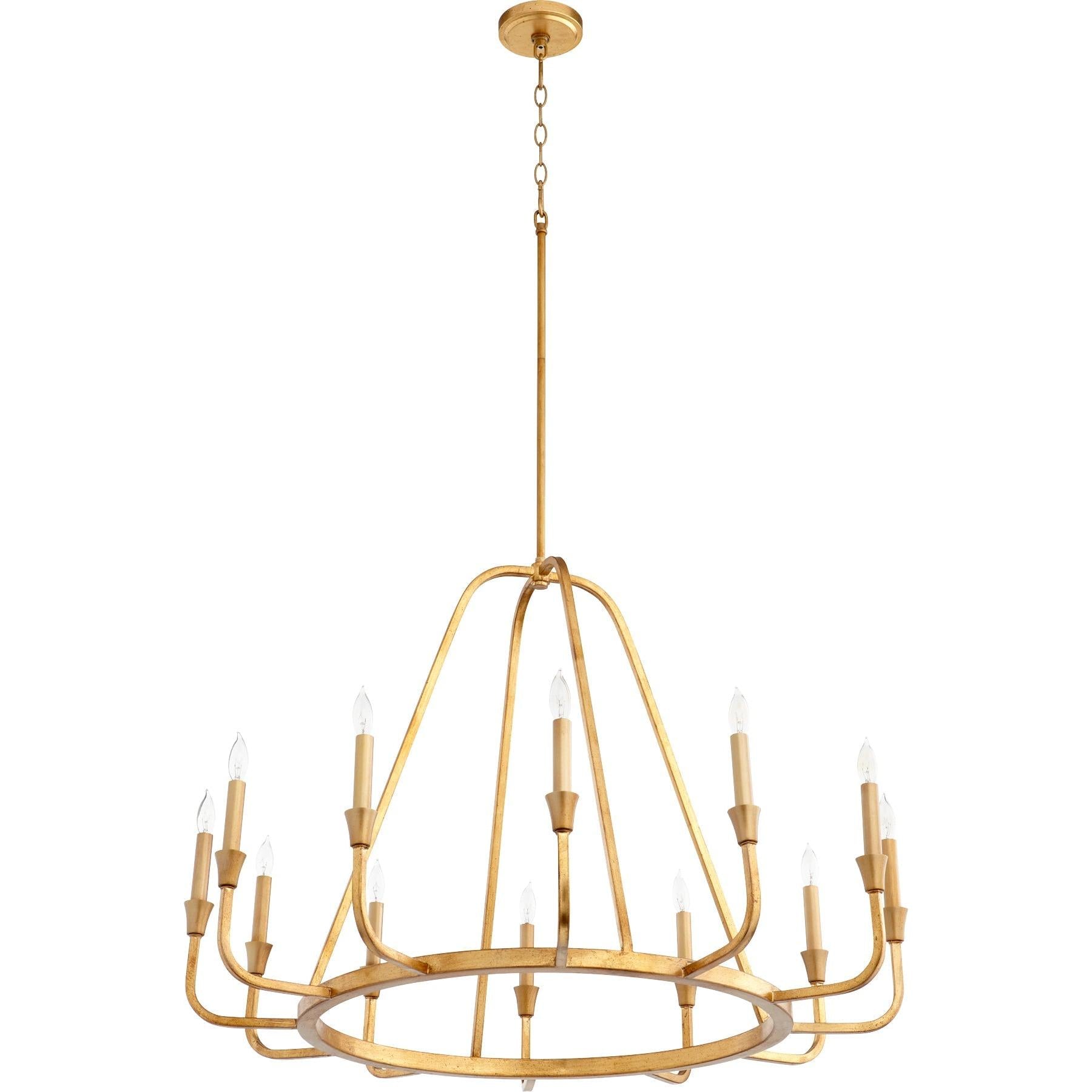 Quorum Marquee 6314-12-74 Chandelier - Gold Leaf