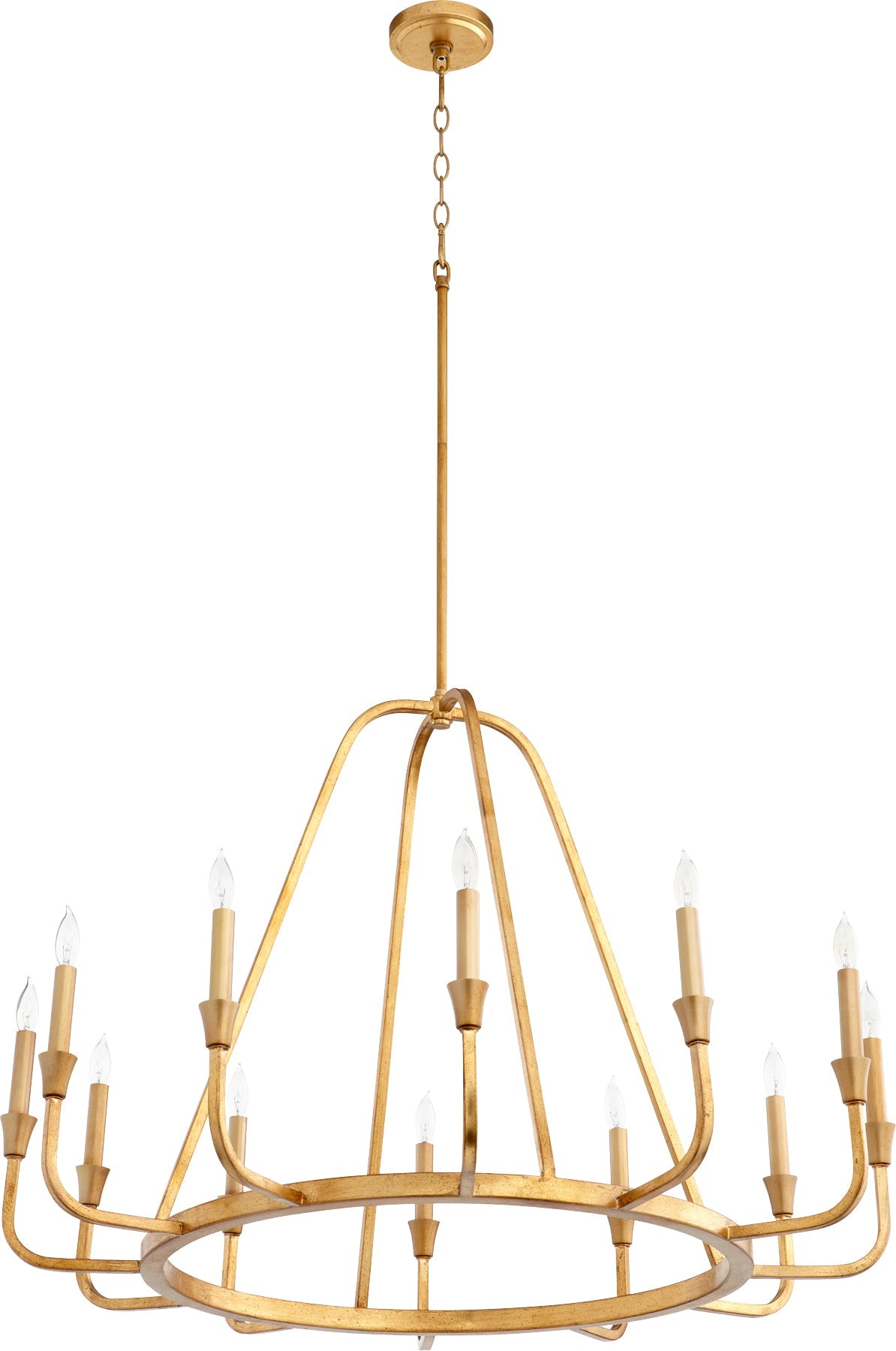 Quorum Marquee 6314-12-74 Chandelier - Gold Leaf