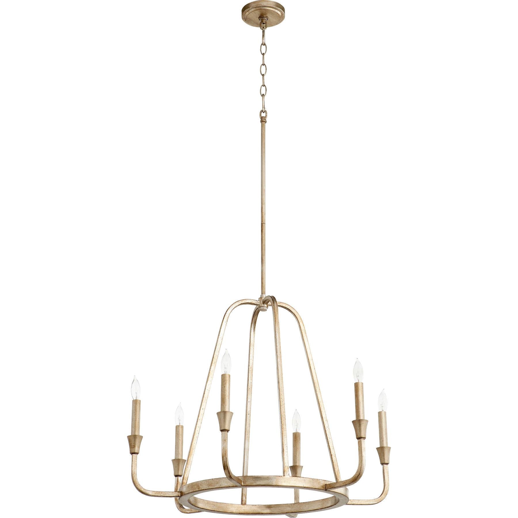 Quorum Marquee 6314-6-60 Chandelier - Aged Silver Leaf