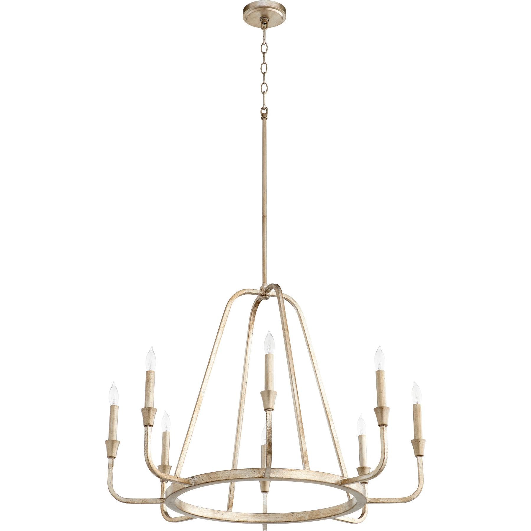 Quorum Marquee 6314-8-60 Chandelier - Aged Silver Leaf