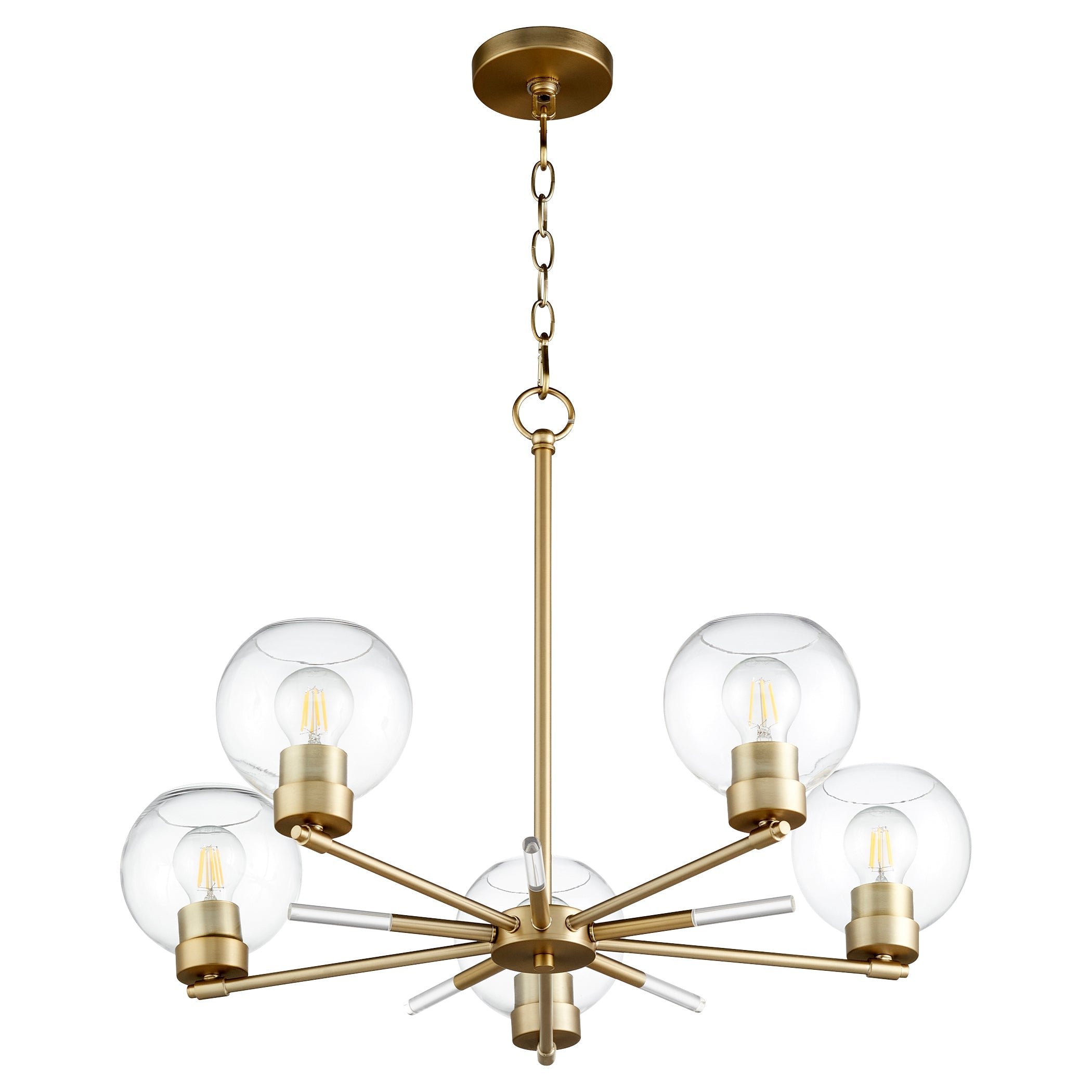 Quorum Volßn 6317-5-80 Chandelier - Aged Brass