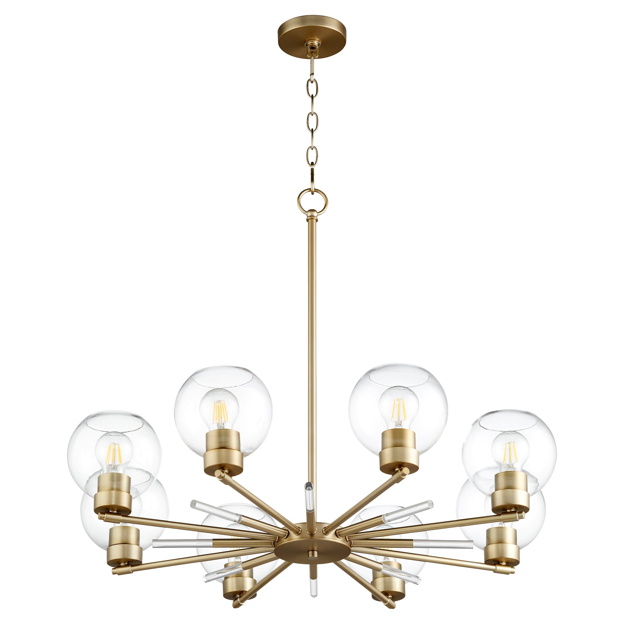 Quorum Volßn 6317-8-80 Chandelier - Aged Brass