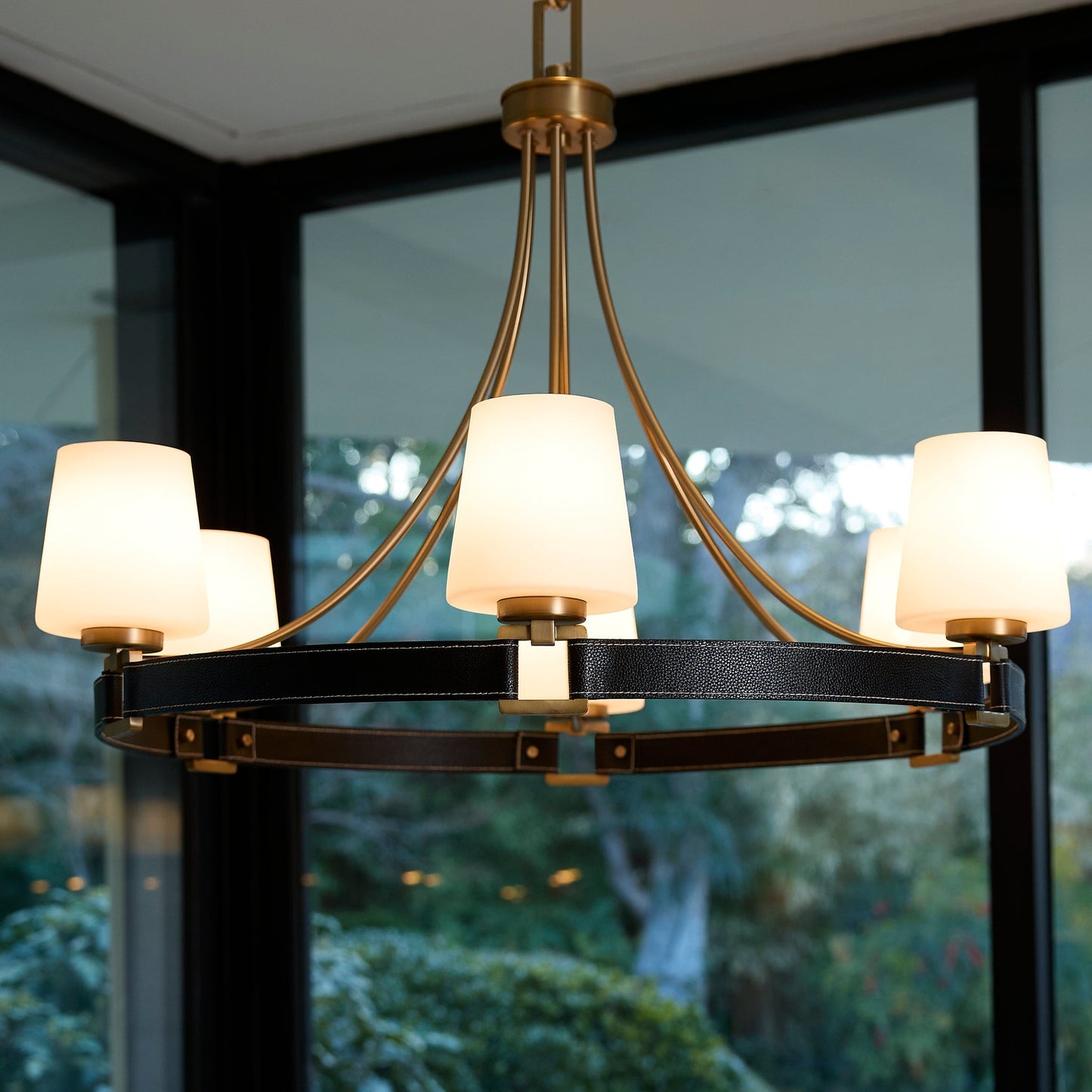 Quorum Hidalgo 635-6-80 Chandelier, UL Damp Rated, Aged Brass